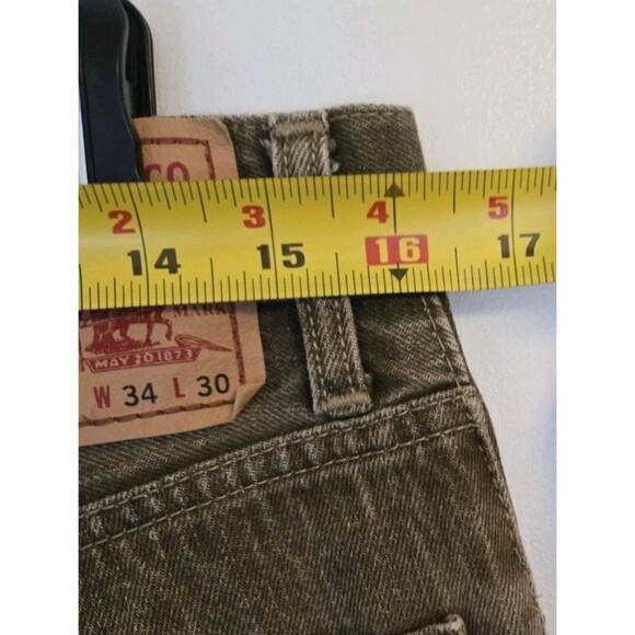 VTG Levis 505 Jeans Mens 33x29 Tan Straight Fit Work Biker Y2K Preppy Preppy - Picture 5 of 8
